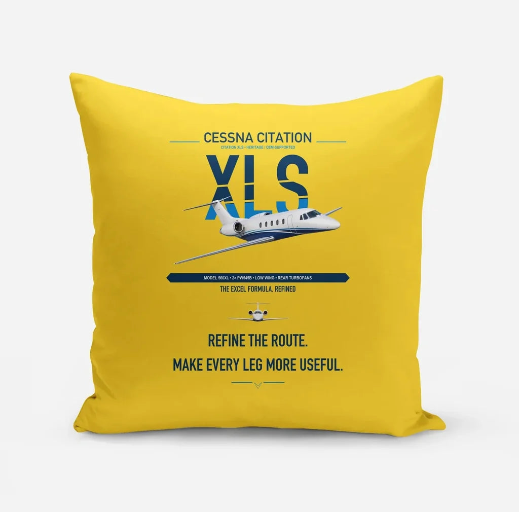Cessna Citation XLS design on yellow pillow