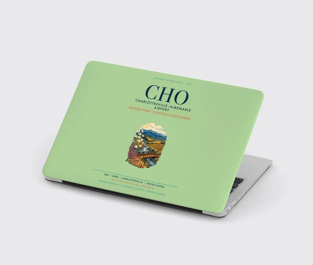 Charlottesville–Albemarle Airport (CHO) design on light green MacBook case