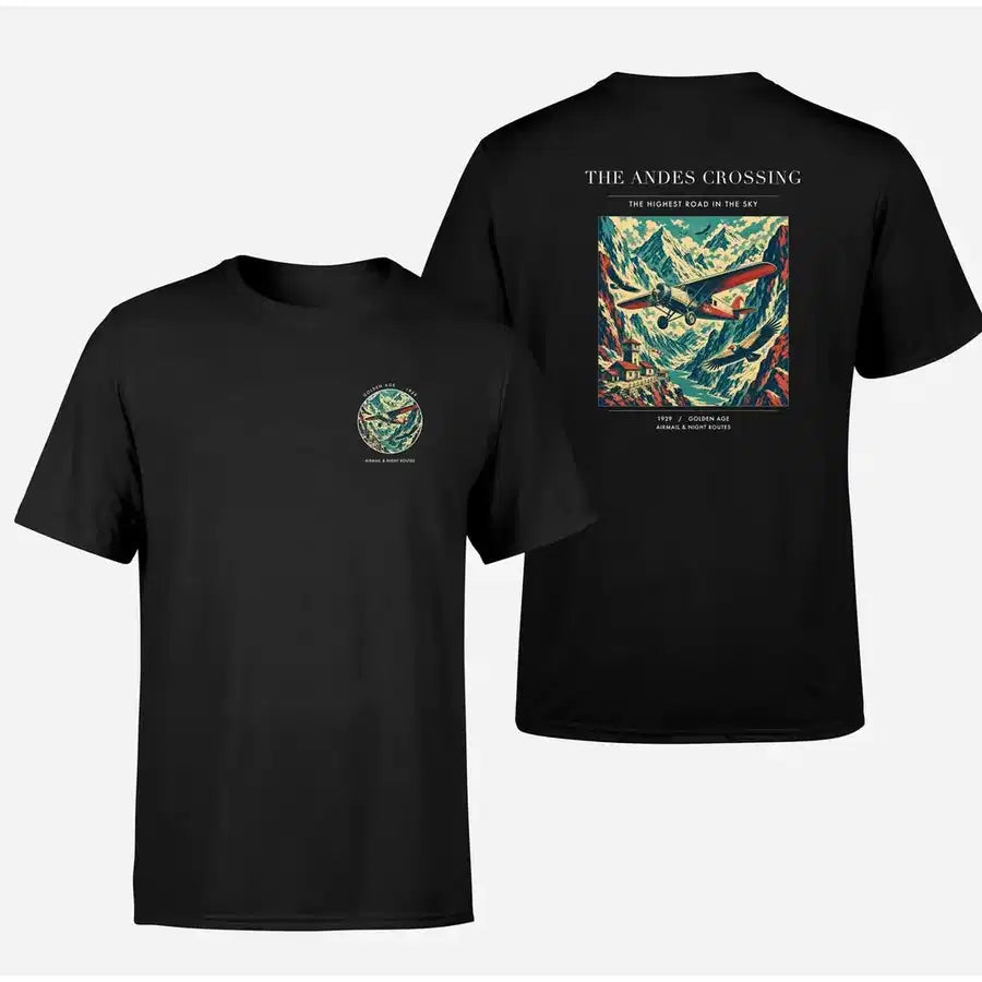 VINTAGE G4021 - The Andes Crossing - Double-Side T-Shirt design on black double side t shirt