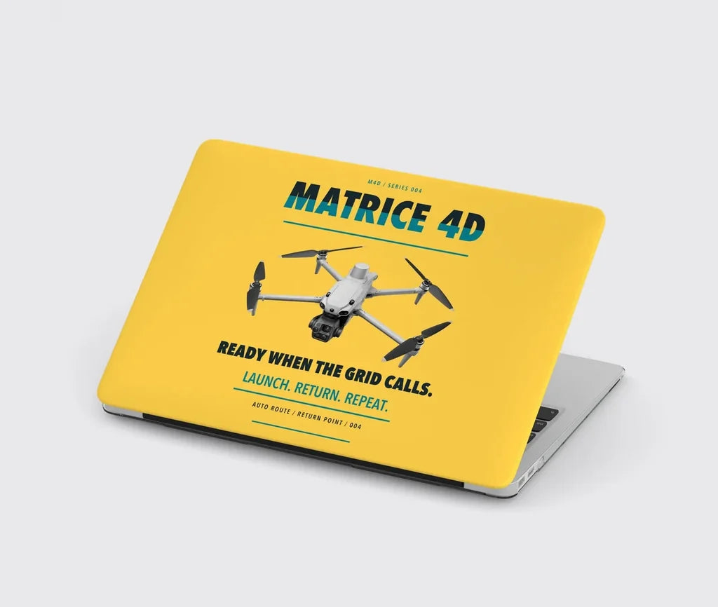 DJI Matrice 4D design on yellow MacBook case