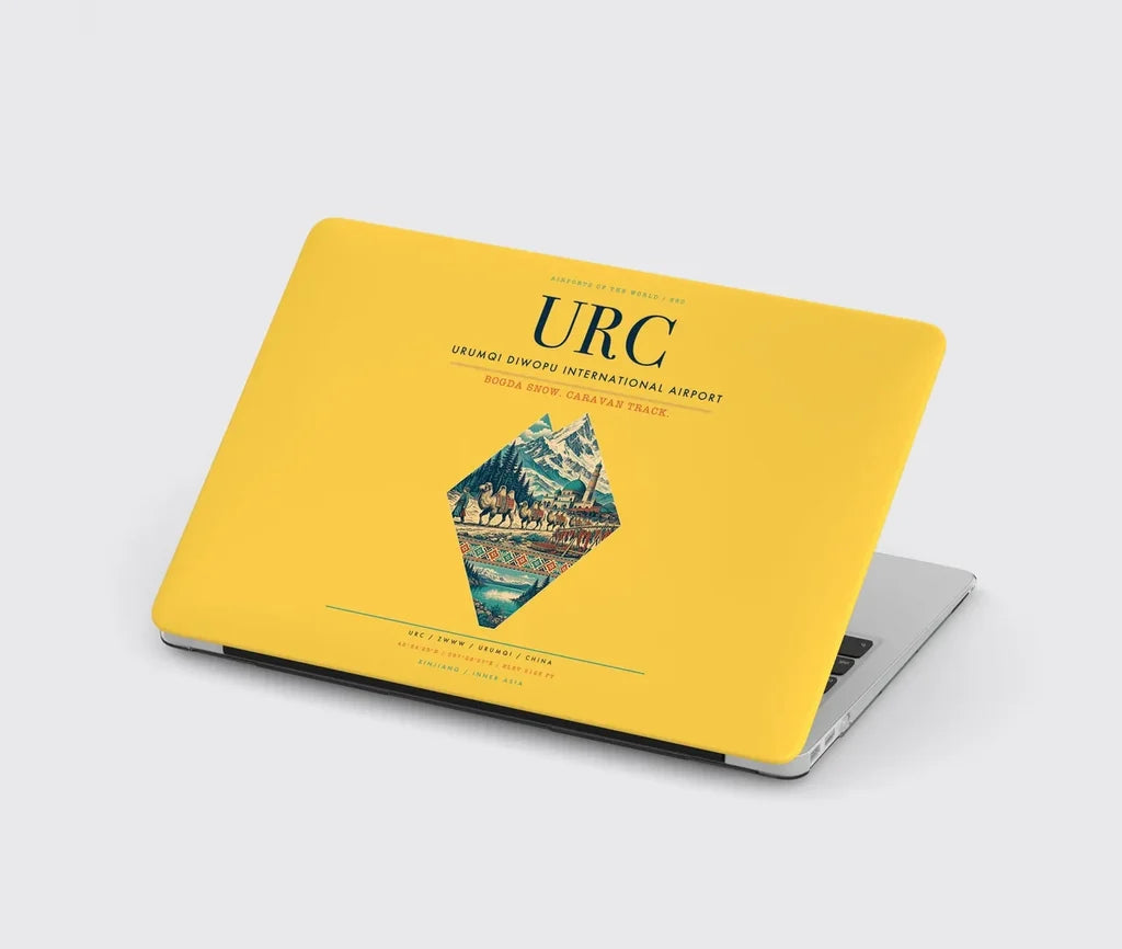 Urumqi Diwopu International Airport (URC) design on yellow MacBook case