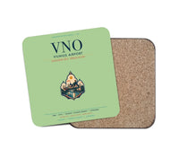 Thumbnail for Vilnius Airport (VNO) design on light green 1 piece coaster