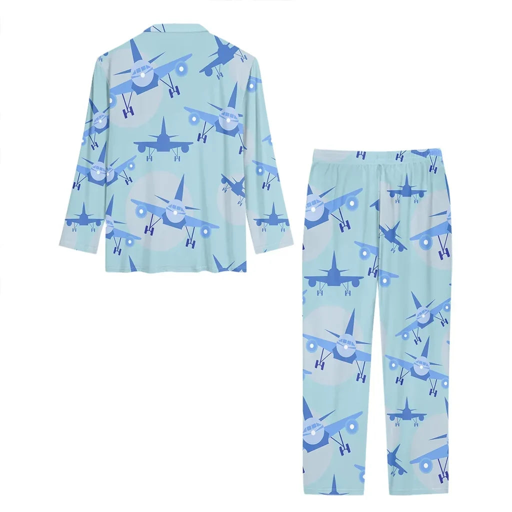 Super Funny Airplanes women button pajamas - view 3