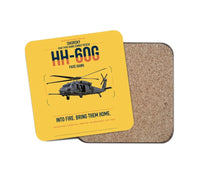 Thumbnail for Sikorsky HH-60G Pave Hawk design on yellow 1 piece coaster