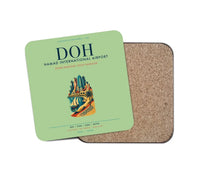 Thumbnail for Doha Hamad International Airport (DOH) design on light green 1 piece coaster