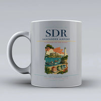 Thumbnail for Santander Airport (SDR) airport code design on light gray ceramic mug