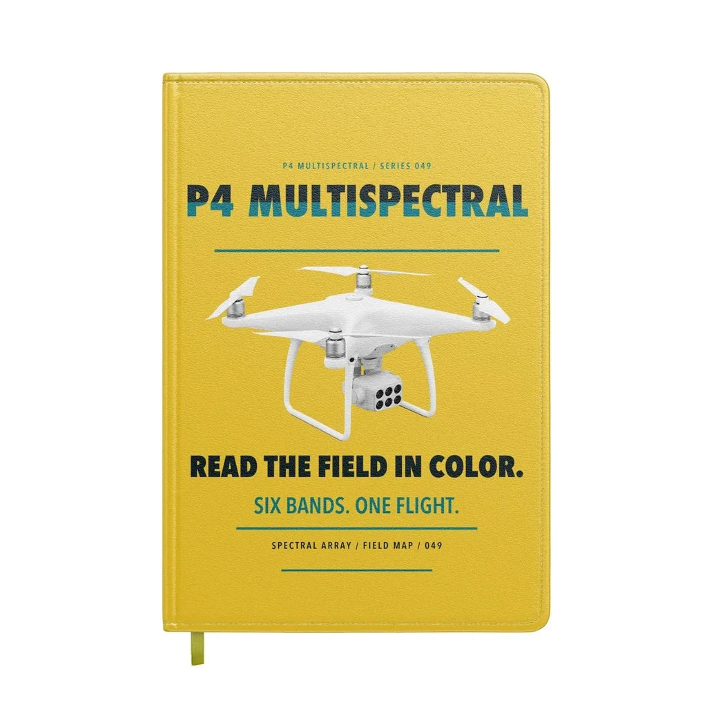 DJI P4 Multispectral design on yellow notebook