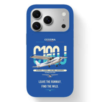 Thumbnail for Cessna 180J Skywagon design on blue magsafe iphone case, for iPhone 17 Pro