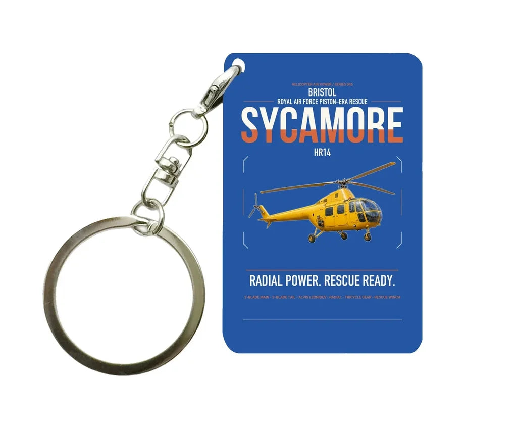 Bristol Sycamore HR14 design on blue designed key chain, double-side print