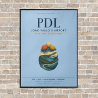 Thumbnail for João Paulo II Airport PDL vertical canvas print - framed - light blue background