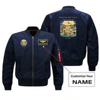 Thumbnail for VINTAGE G4241 - The Grass Strip Sunday - Bomber Jacket design on blue+name