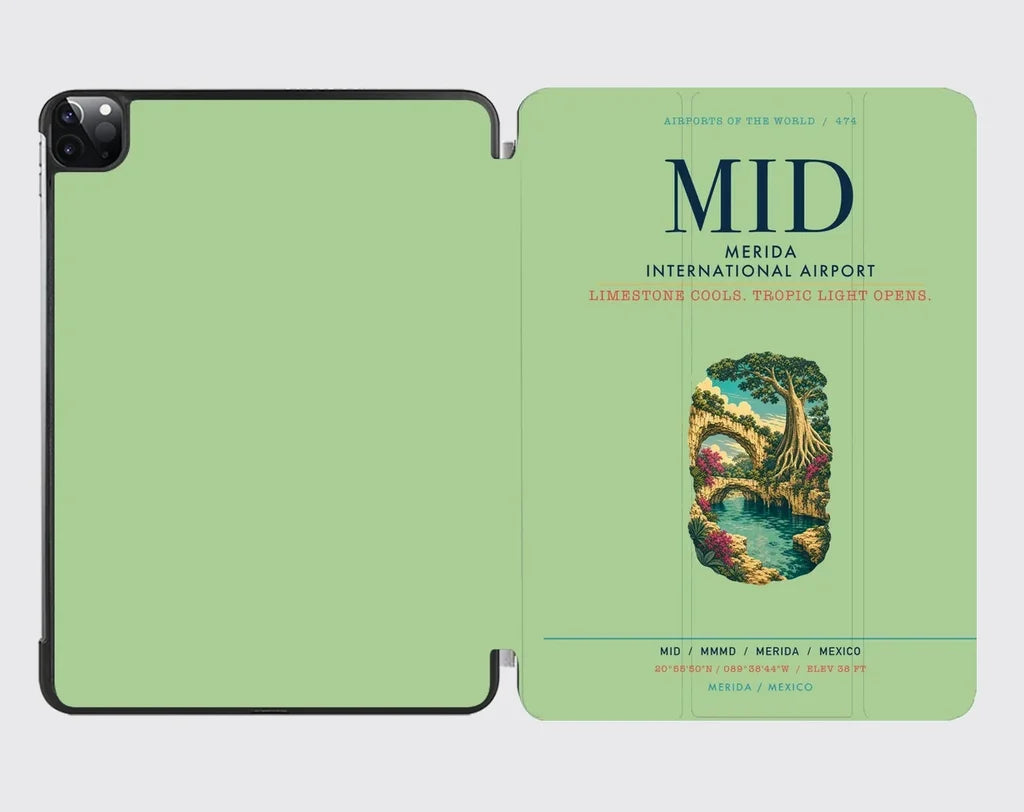 Merida International Airport (MID) design on light green ipad tablet case