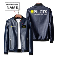 Thumbnail for Pilots They Know How To Leather Jacket - view 3