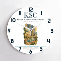 Thumbnail for Košice International Airport (KSC) design on white no frame wall clock