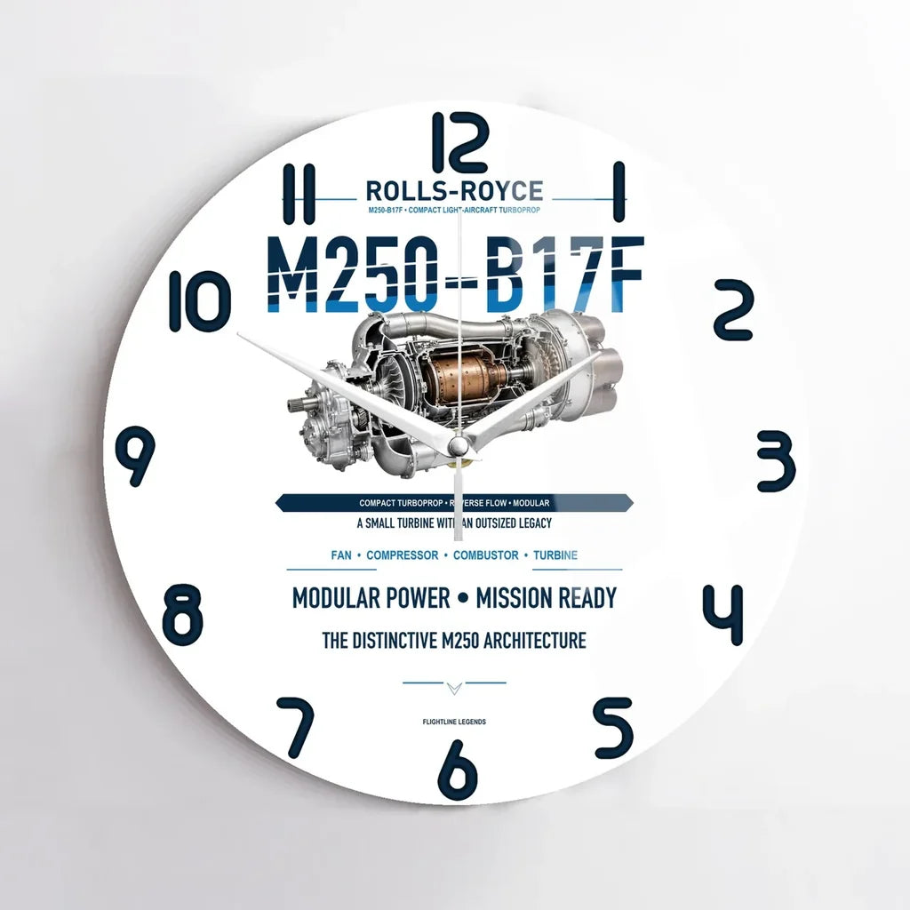 M250-B17F design on white no frame wall clock