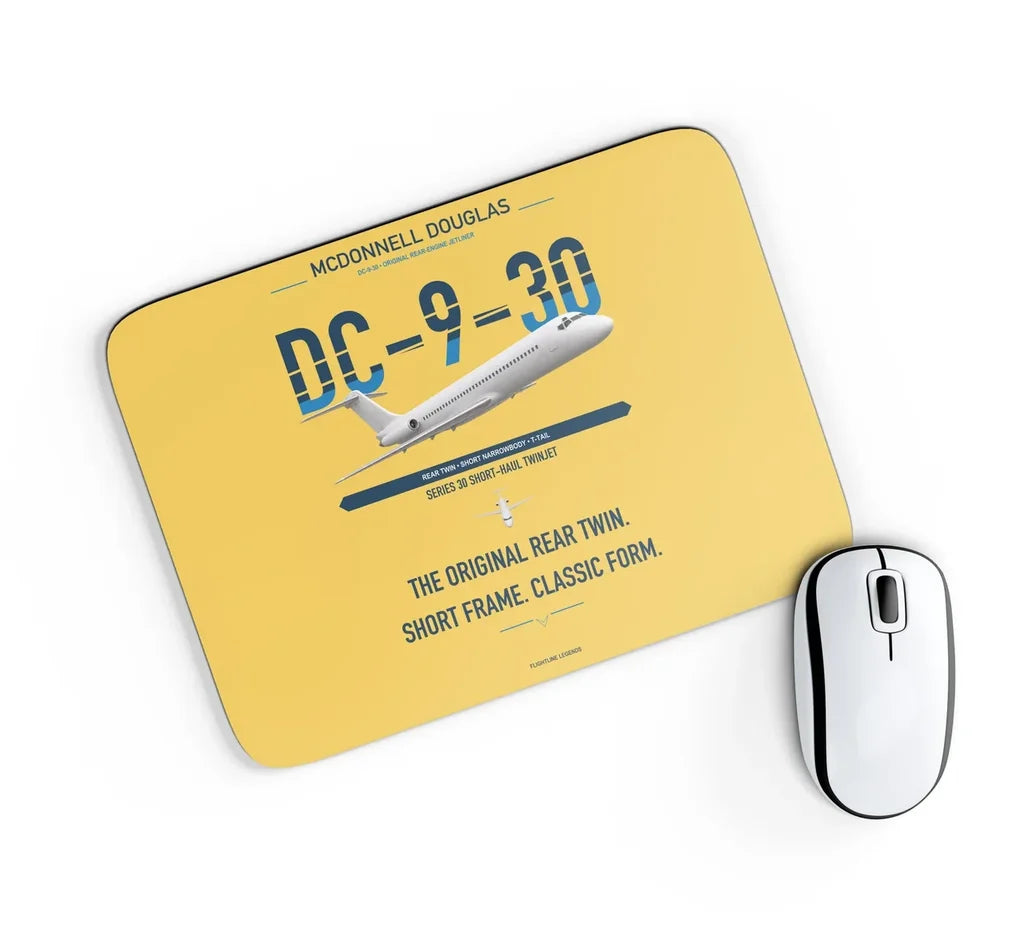 McDonnell Douglas DC-9-30 design on yellow rectangle mouse pad