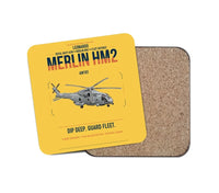 Thumbnail for Leonardo AW101 Merlin HM2 design on yellow 1 piece coaster
