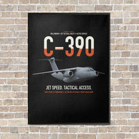 Thumbnail for C-390 Millennium vertical canvas print - framed - black background