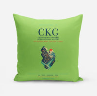 Thumbnail for Chongqing Jiangbei International Airport (CKG) design on light green pillow