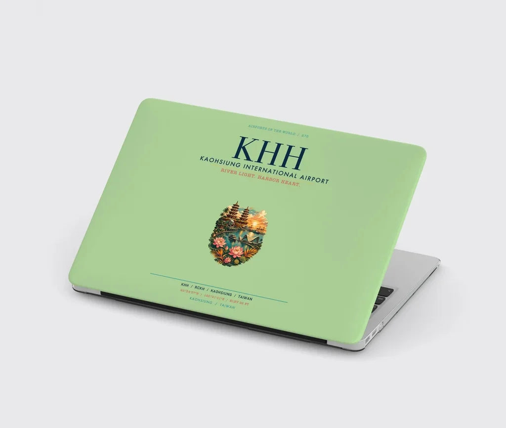 Kaohsiung International Airport (KHH) design on light green MacBook case