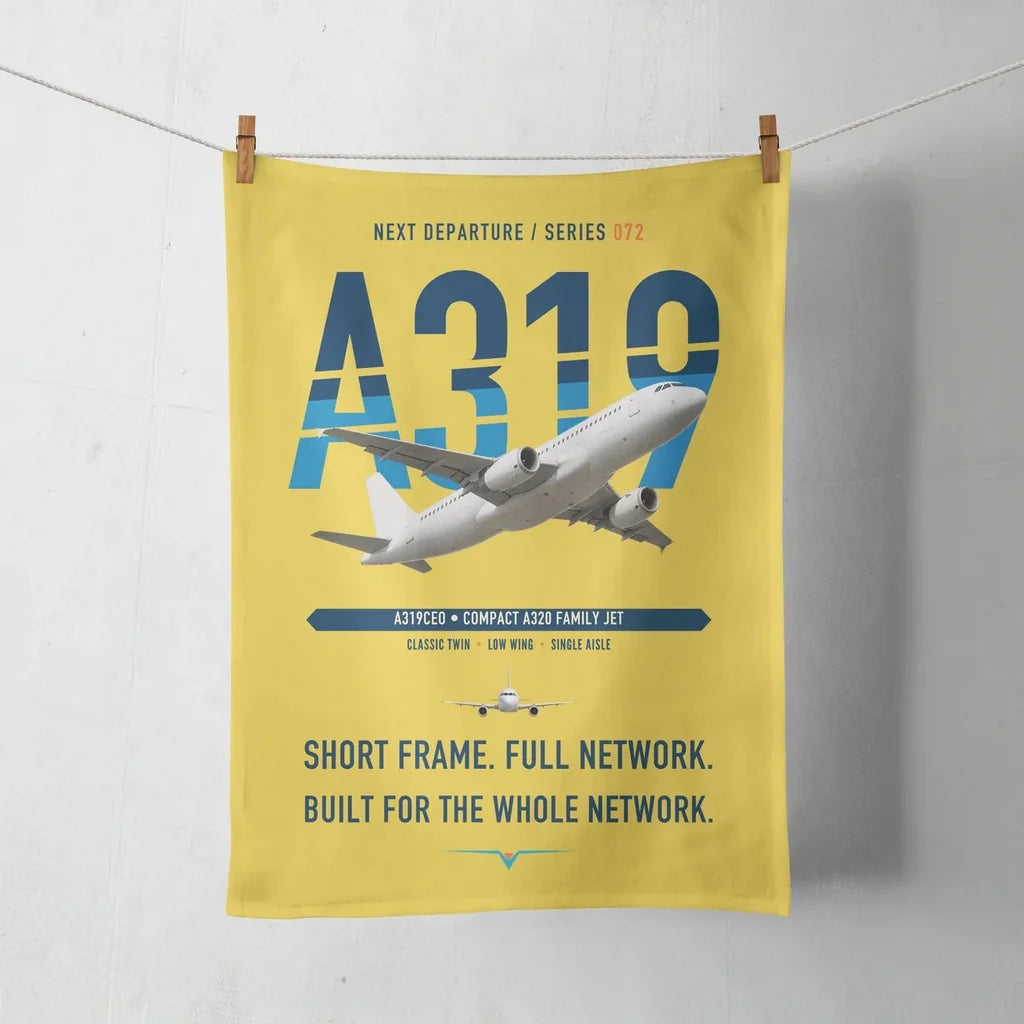 Airbus A319ceo design on yellow towel