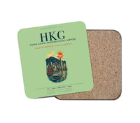 Thumbnail for Hong Kong International Airport (HKG) design on light green 1 piece coaster