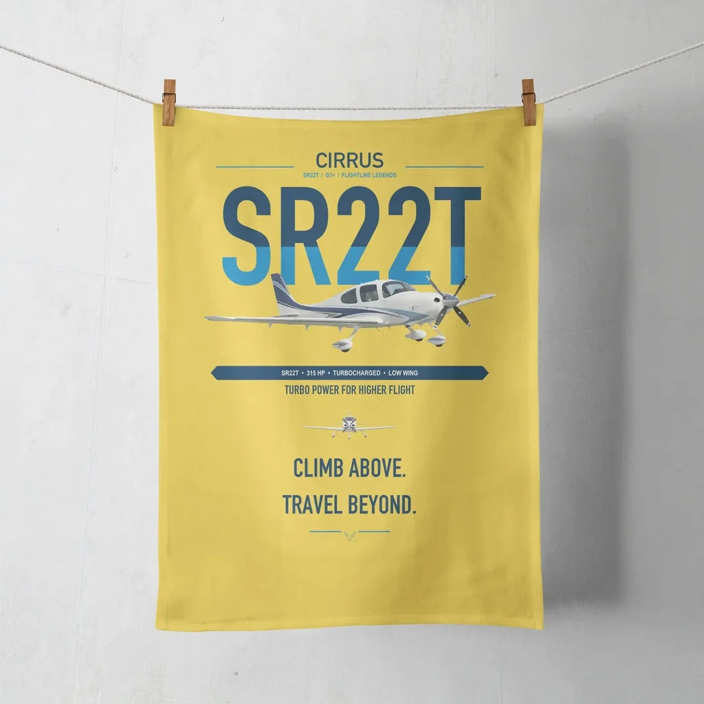 Cirrus SR22T design on yellow towel