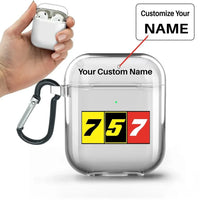 Thumbnail for Flat Colourful 757 AirPods transparent case - With Buckle +Name