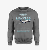 Thumbnail for Bombardier Global Express design on gray sweatshirt