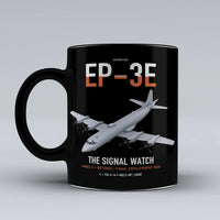 Thumbnail for EP-3E ARIES II design on black ceramic mug, double-side print