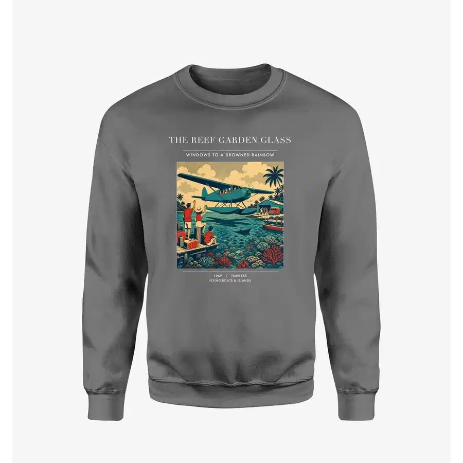 VINTAGE G4410 - The Reef Garden Glass - Designed Sweatshirts design on gray