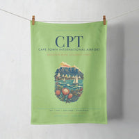Thumbnail for Cape Town International Airport (CPT) design on light green towel