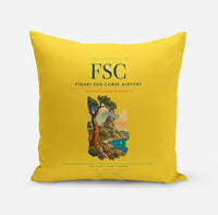 Thumbnail for Figari Sud-Corse Airport (FSC) design on yellow pillow