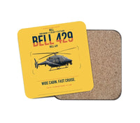 Thumbnail for Bell 429 design on yellow 1 piece coaster