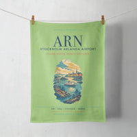 Thumbnail for Stockholm Arlanda Airport (ARN) design on light green towel