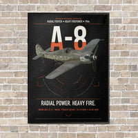 Thumbnail for Focke-Wulf Fw 190A-8 vertical canvas print - framed - black background