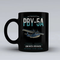 Thumbnail for PBY-5A Catalina design on black ceramic mug, double-side print