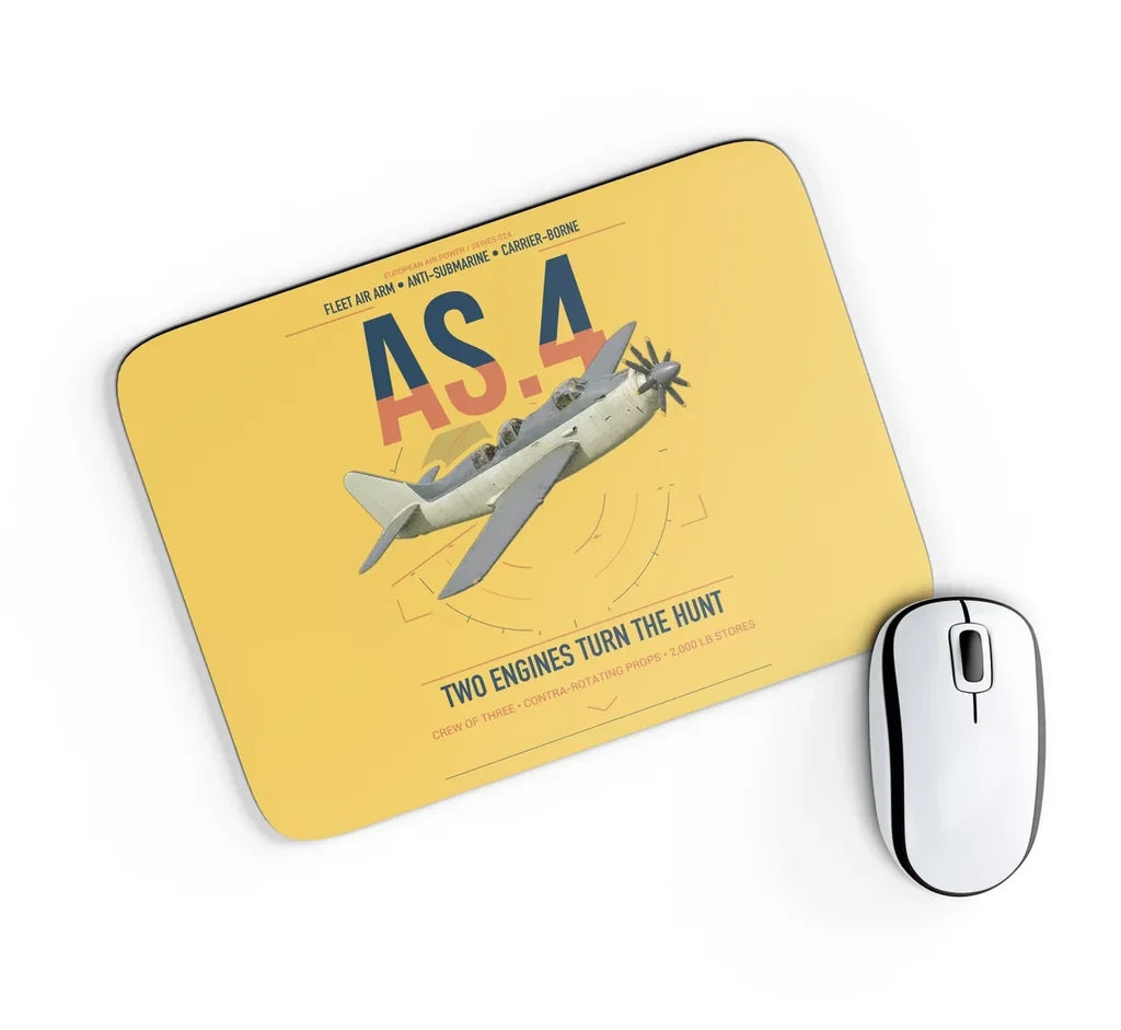 Fairey Gannet AS.4 design on yellow rectangle mouse pad