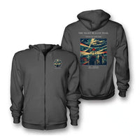Thumbnail for VINTAGE G4016 - The Night Beacon Trail - Premium Zipped Hoodie design on darkgray