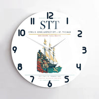 Thumbnail for Cyril E. King Airport (STT) design on white no frame wall clock