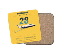 Thumbnail for Bombardier Learjet 28 design on yellow 1 piece coaster