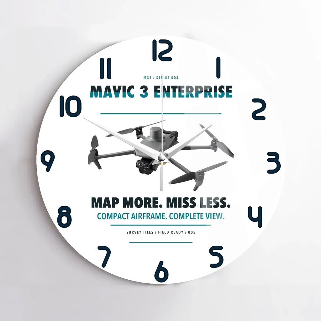 DJI Mavic 3 Enterprise design on white no frame wall clock