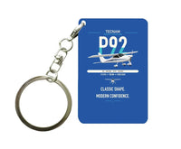 Thumbnail for Tecnam P92 Echo MkII design on blue designed key chain, double-side print
