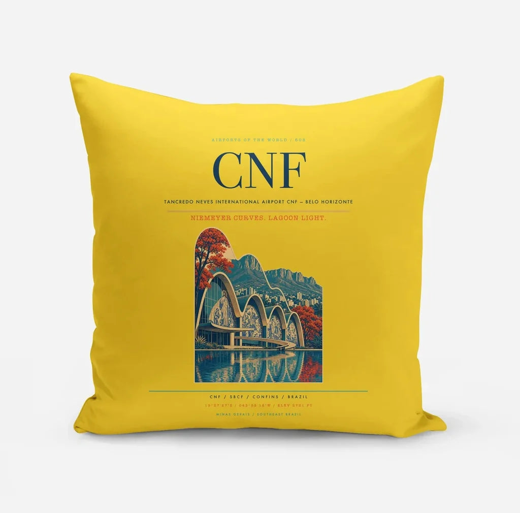 Tancredo Neves International Airport (CNF) design on yellow pillow
