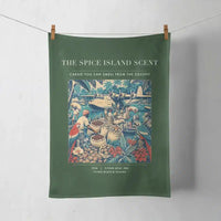 Thumbnail for VINTAGE G4279 - The Spice Island Scent - Designed Towels design on darkgreen