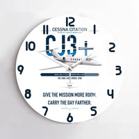 Thumbnail for Cessna Citation CJ3+ design on white no frame wall clock