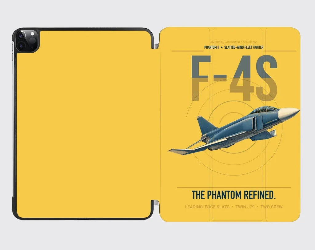 F-4S Phantom II design on yellow ipad tablet case
