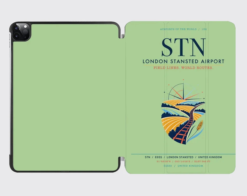 London Stansted Airport (STN) design on light green ipad tablet case