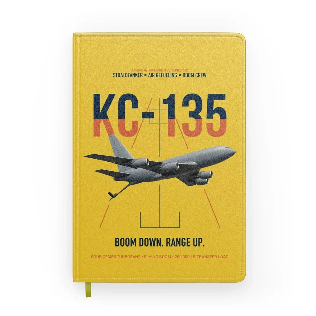 KC-135 STRATOTANKER design on yellow notebook