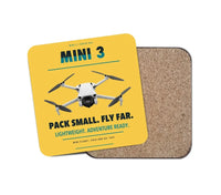 Thumbnail for DJI Mini 3 design on yellow 1 piece coaster